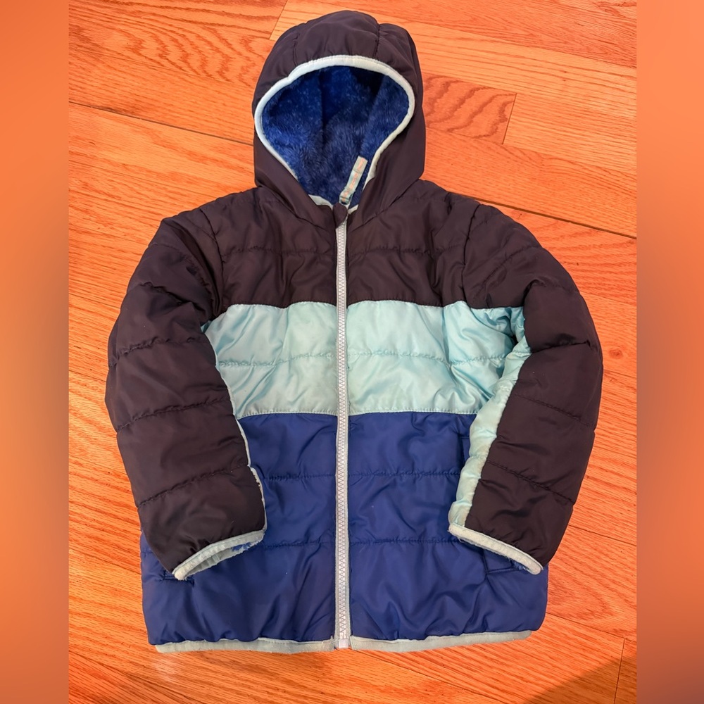 Cat & Jack Kids Puffer Jacket - Navy and Light Blue